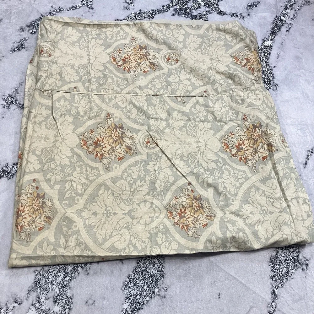 Pottery Barn Full Queen Duvet Cover Set Medallion Floral Cottage‎ Farmhouse